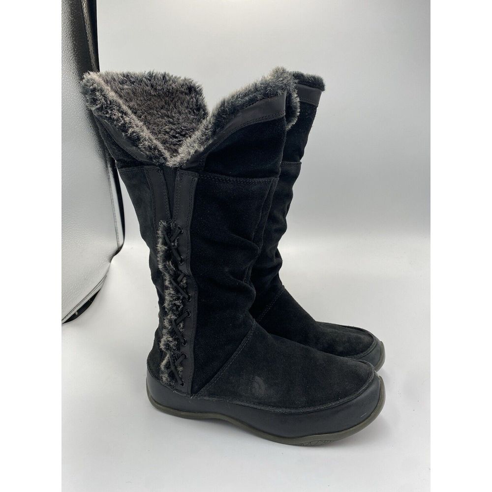 The North Face Women's Suede Primaloft 200 Insulted Mid Calf Boots Black 6.5